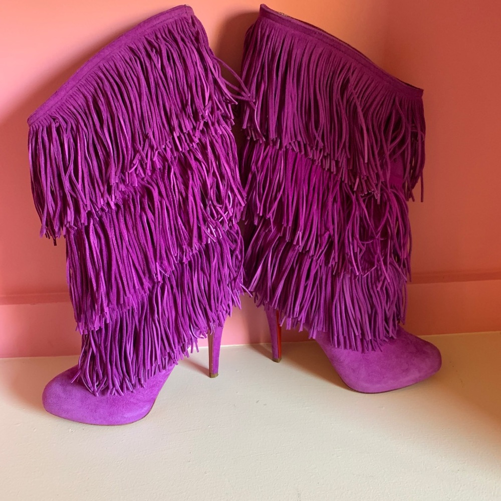 ๐ฎChristian Louboutin Forever Tina Fringe Boot๐ฎ - Picture 2 of 7